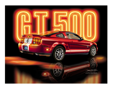2007-2009 GT500 Torch Red with White Stripes
